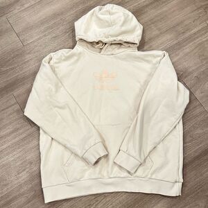 Adidas Cream Oversized Baggy Casual Comfy Sweater Hoodie